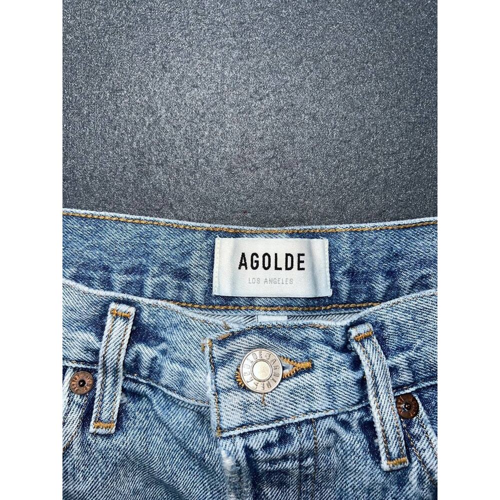 Agolde Sz 27 Blue Parker Y2K Vintage Cut Off Short Distressed Button Fly A010092 - Picture 4 of 9